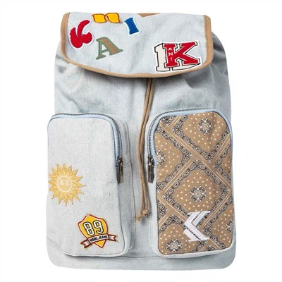 کوله پشتی با چاپ جین شسته شده